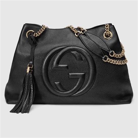 gucci leather bamboo night shoulder bag|Gucci soho shoulder bag large.